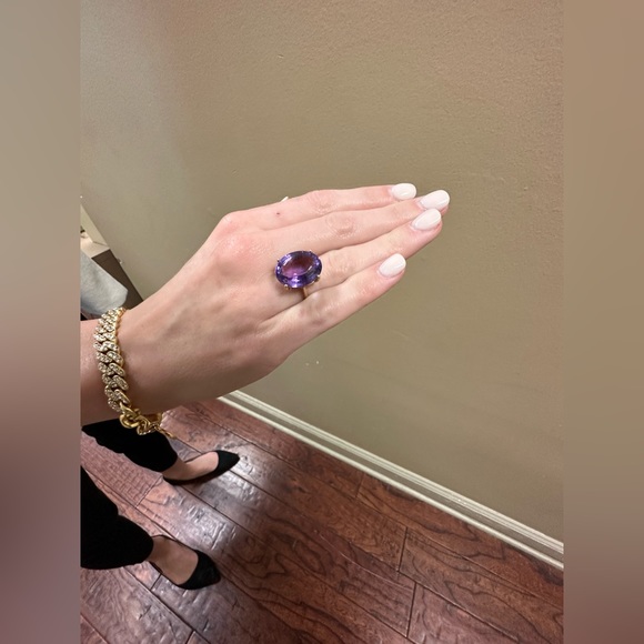 14 kt yellow gold amethyst stone. In great like new condition. - Picture 13 of 14